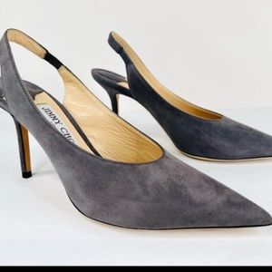 Jimmy Choo Grey Suede Pump Heels size 5.5 $650